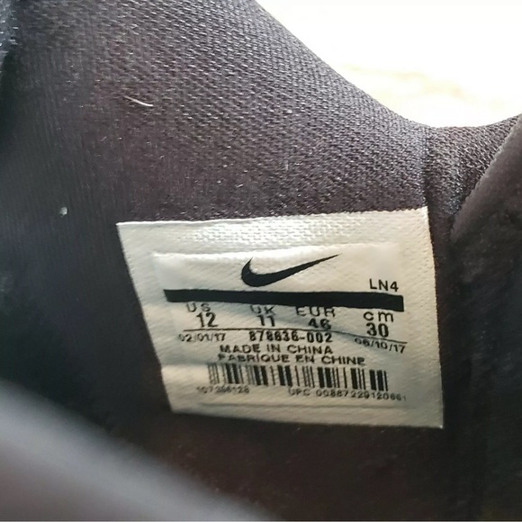 Nike LeBron 14 Low Men's Size 12 Triple Black 2017 878636-002 - Picture 8 of 8